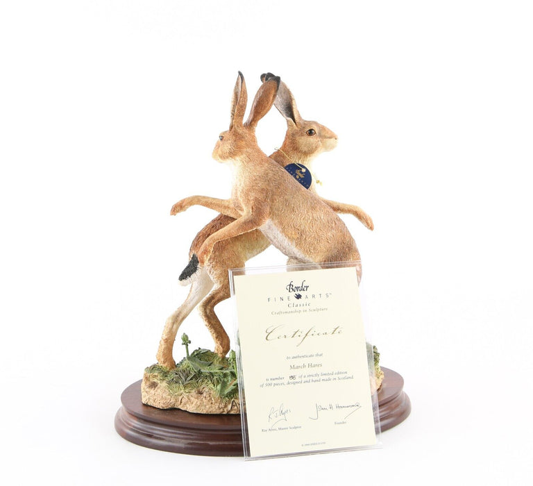 BORDER FINE ARTS 'THE MARCH HARES' FIGURE MODEL TABLEAU B1074 88/500 & COA