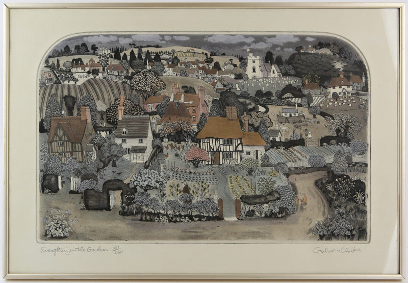 GRAHAM CLARKE, 'EVERYTHING IN THE GARDEN', LIMITED EDITION ETCHING PRINT, SIGNED
