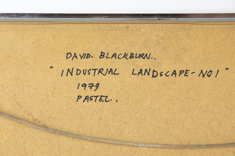 DAVID BLACKBURN, 'INDUSTRIAL LANDSCAPE', 1979 ABSTRACT ORIGINAL PASTEL, SIGNED