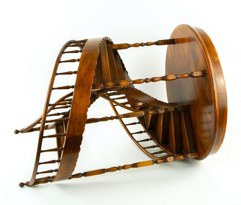 THEODORE ALEXANDER, VARNISHED HARDWOOD SPIRAL STAIRCASE SCALE MODEL DISPLAY 61cm