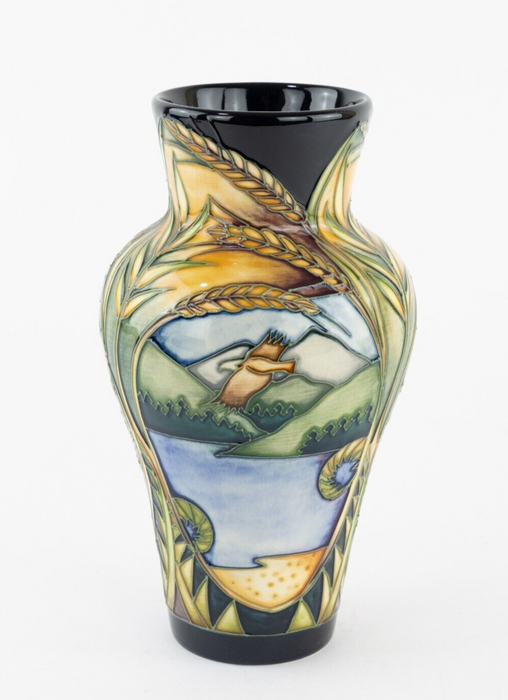 MOORCROFT POTTERY 'LANDSCAPE MEDLEY' 2005 SIAN LEEPER DECORATIVE TAPERING VASE