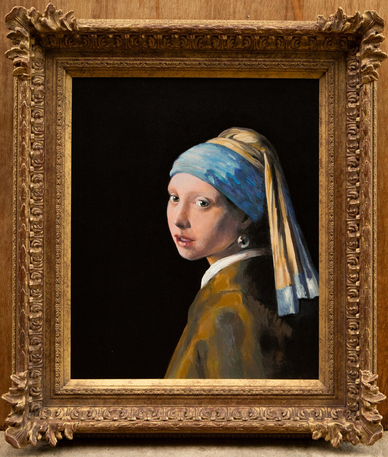 JOHN MYATT 'GIRL WITH PEARL EARRING' VERMEER LIMITED EDITION CANVAS PRINT SIGNED