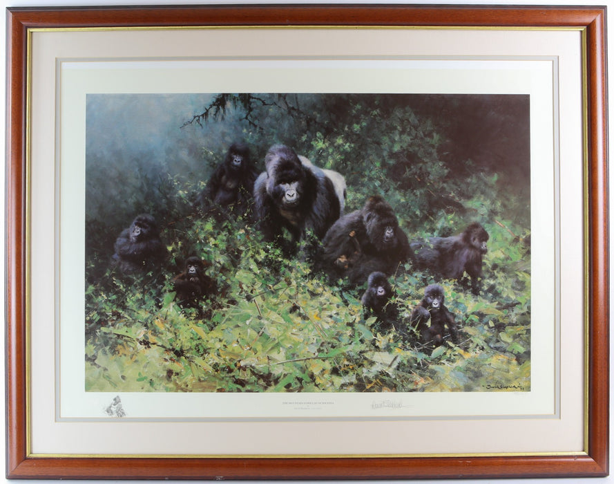 DAVID SHEPHERD, 'MOUNTAIN GORILLAS OF RWANDA', LIMITED EDITION PRINT, SIGNED