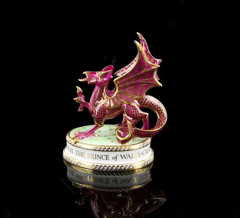 ROYAL CROWN DERBY 'WELSH DRAGON' LIMITED EDITION INVESTITURE PAPERWEIGHT FIGURE