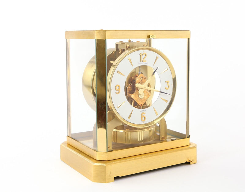 JAEGER LECOULTRE ATMOS BRASS/GLASS BRACKET MANTEL CLOCK, BOXED & PAPERWORK