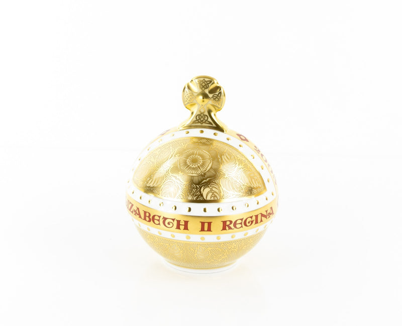ROYAL CROWN DERBY - ERII QUEEN 50TH ANNIVERSARY OF CORONATION ORB PAPERWEIGHT