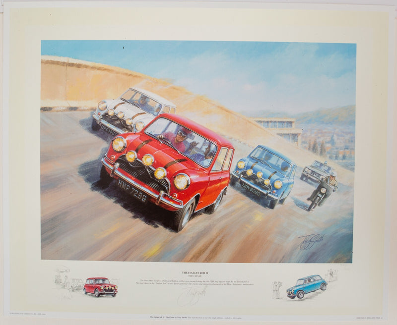 TONY SMITH 'THE CHASE' LIMITED EDITION CLASSIC MINI ITALIAN JOB II PRINT 550/850