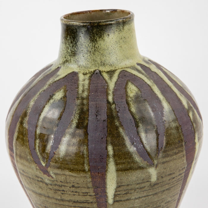 ROSEMARY WREN, OXSHOTT POTTERY - STUDIO ART STONEWARE BALUSTER VASE, SIGNED