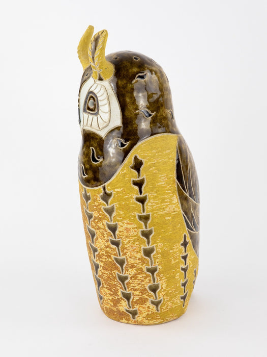 ROSEMARY WREN, OXSHOTT POTTERY - OWL, LARGE STUDIO ART FIGURE MODEL, SIGNED
