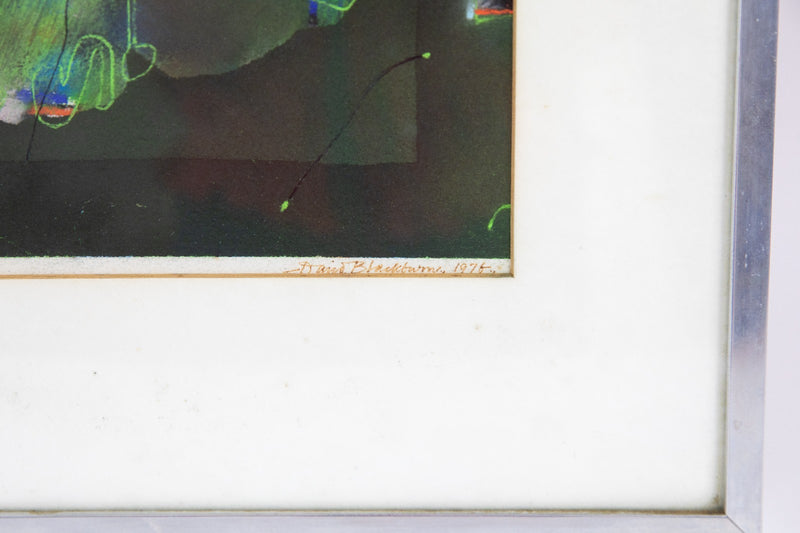 DAVID BLACKBURN, 'COASTAL - BUTTERFLY GREEN', 1976 ABSTRACT PASTEL, SIGNED