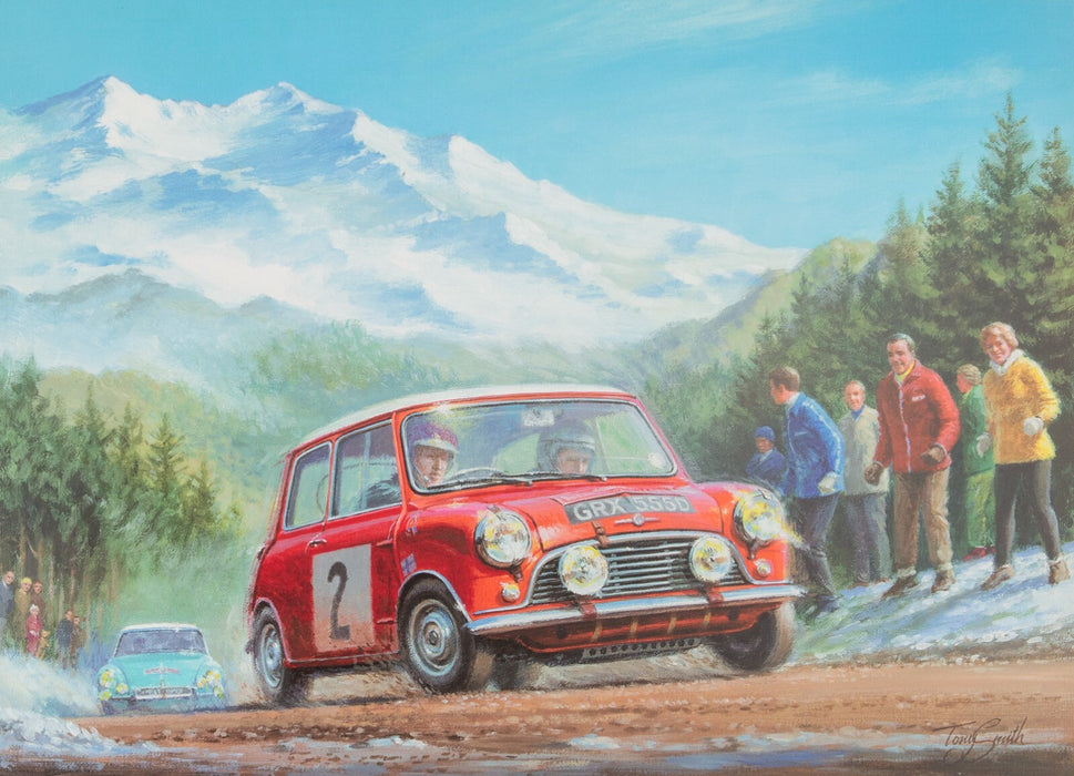 TONY SMITH, 'THIRD MINI MONTE', LIMITED EDITION CLASSIC CAR RALLY PRINT 33/495