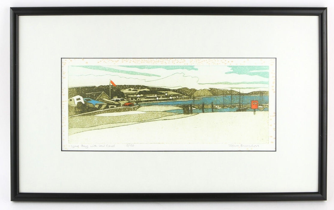 JOHN BRUNSDON 'LYME BAY WITH LOW CLOUD' LIMITED EDITION ETCHING 5/150, SIGNED