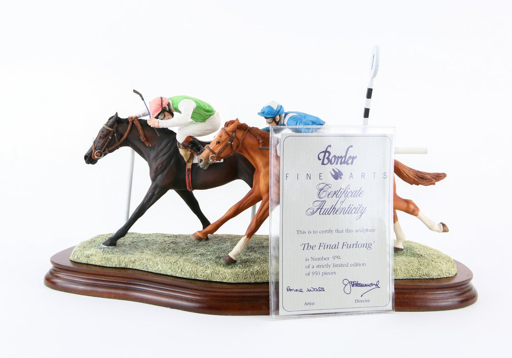 BORDER FINE ARTS 'THE FINAL FURLONG' LIMITED EDITION FIGURE MODEL 592/950 & COA