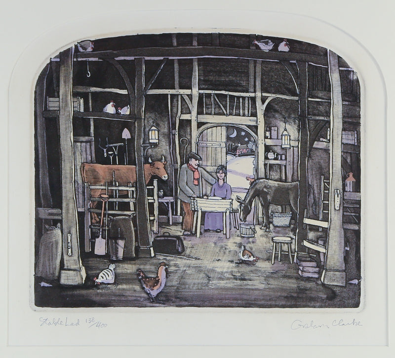 GRAHAM CLARKE, 'STABLE LAD', LIMITED EDITION ETCHING PRINT 138/400, SIGNED