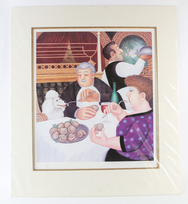 BERYL COOK 'DINING IN PARIS' LIMITED EDITION PRINT 144/650, SIGNED