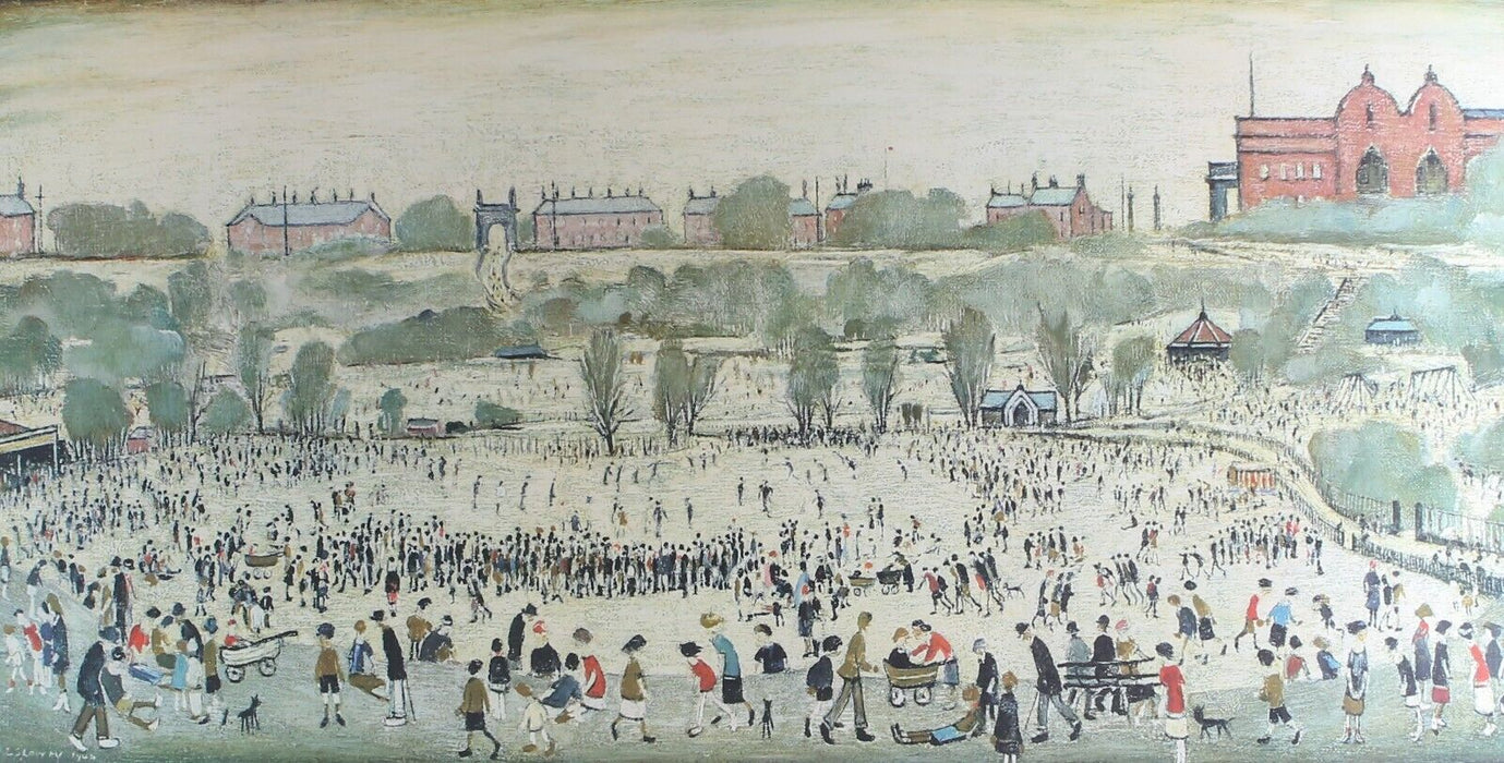 LS LAURENCE STEPHEN LOWRY 'PEEL PARK, SALFORD' SIGNED LIMITED EDITION PRINT