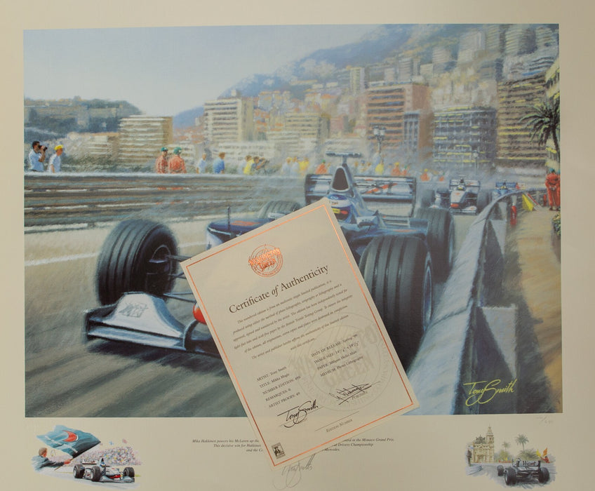 TONY SMITH, 'MIKA MAGIC', LIMITED EDITION F1 PRINT 66/495, SIGNED & COA
