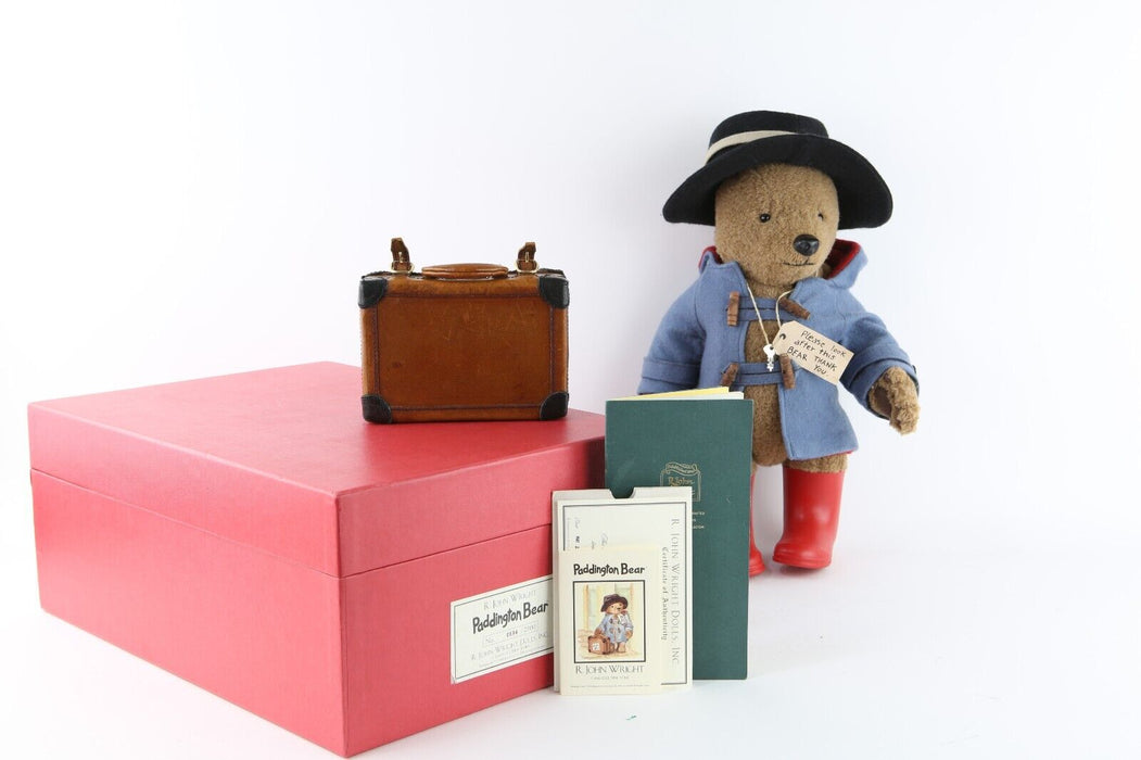 R JOHN WRIGHT - 'PADDINGTON BEAR' LIMITED EDITION 694/2500 TEDDY, BOXED & COA