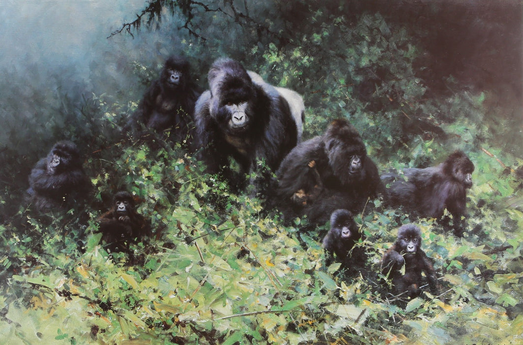 DAVID SHEPHERD, 'MOUNTAIN GORILLAS OF RWANDA', LIMITED EDITION PRINT, SIGNED