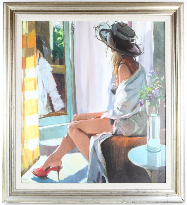 DAVID FARRANT, 'CHAPEAU NOIR', LARGE LIMITED EDITION CANVAS PRINT 18/95 & COA