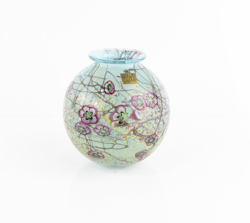 TIMOTHY HARRIS - ISLE OF WIGHT 'SPRING' GLASS COLLECTORS CLUB GLOBE VASE SIGNED