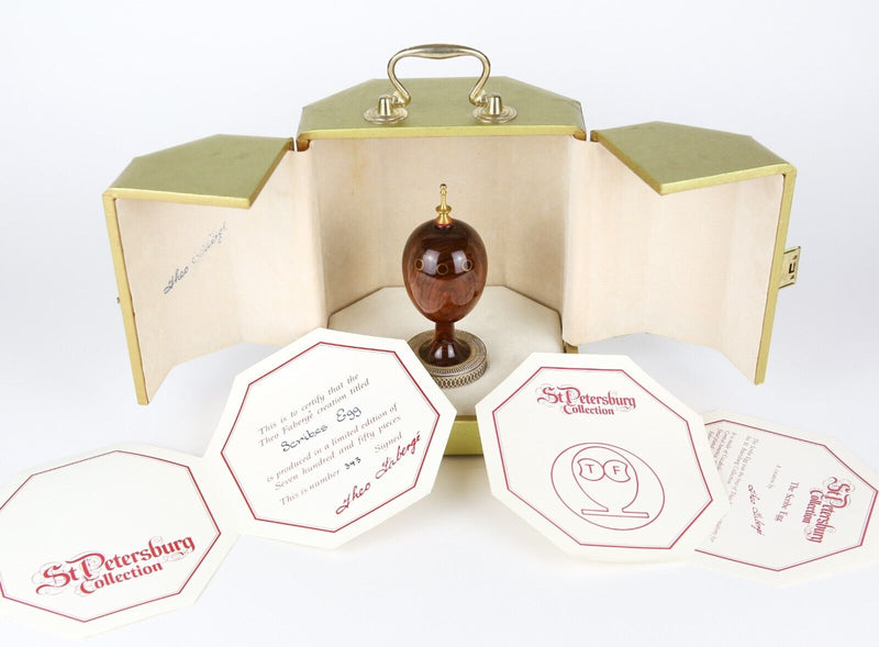 THEO FABERGE 'THE SCRIBE EGG' ST PETERSBURG COLLECTION LIMITED EDITION 343/750 & COA