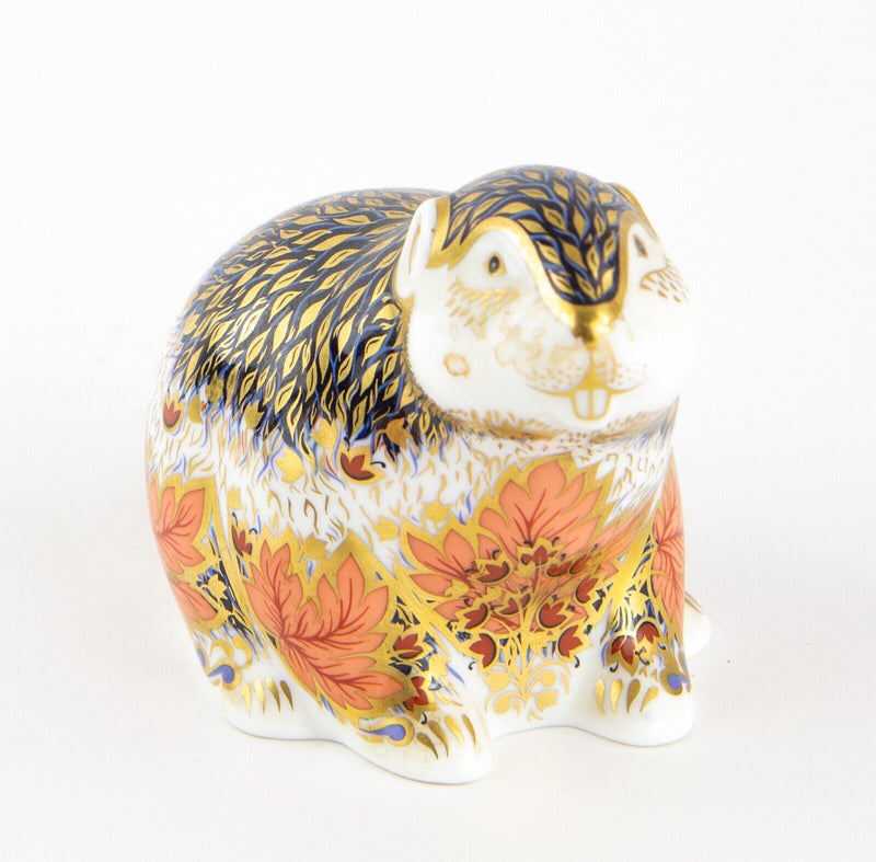 ROYAL CROWN DERBY ’RIVERBANK BEAVER' PAPERWEIGHT FIGURE 832/5000 & GOLD STOPPER