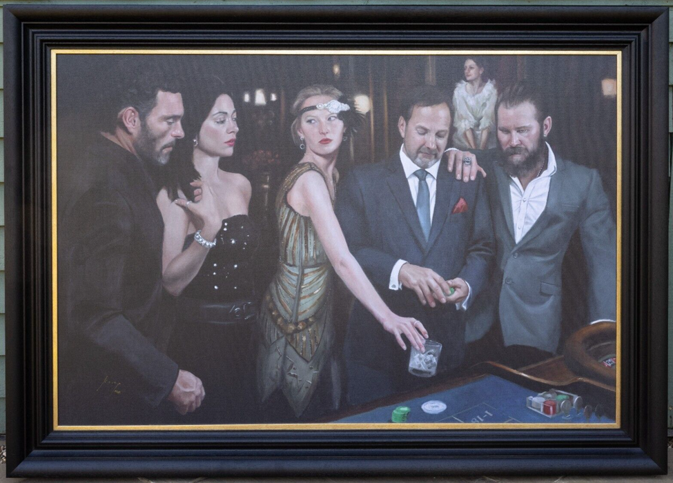 VINCENT KAMP 'DIAMOND ROULETTE' LARGE LIMITED EDITION CANVAS PRINT 15/25 & COA