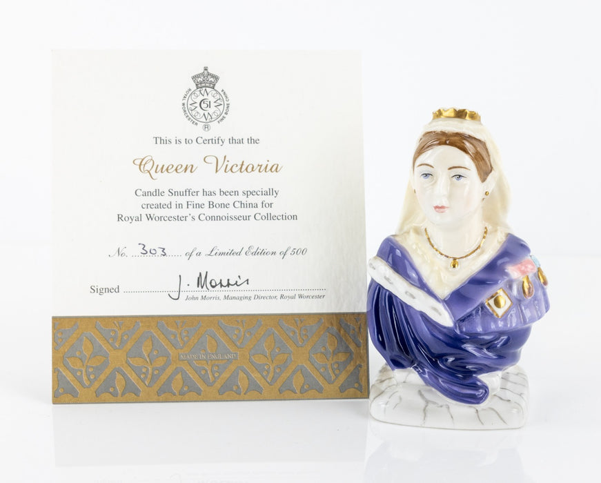 ROYAL WORCESTER - QUEEN VICTORIA & PRINCE ALBERT LIMITED EDITION CANDLE SNUFFERS