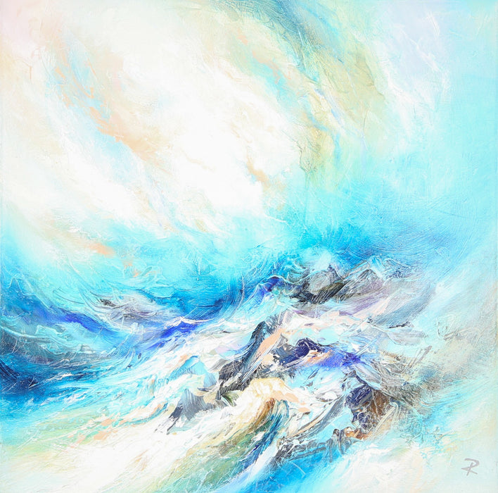 CHRIS & STEVE ROCKS, 'LOST AT SEA II', STORMY SKY, ORIGINAL OIL PAINTING, SIGNED