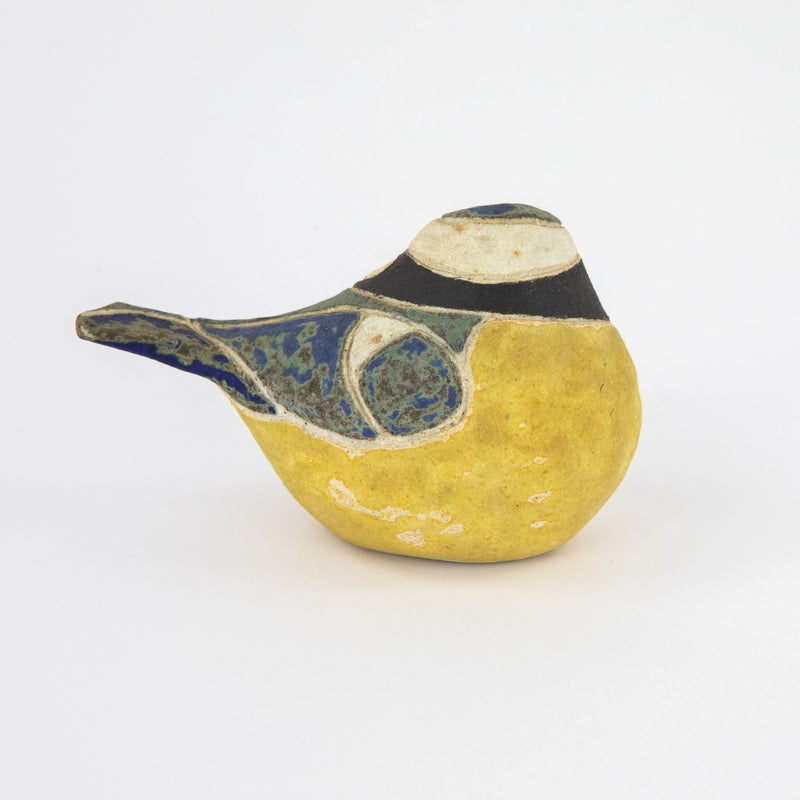 ROSEMARY WREN, OXSHOTT POTTERY - BLUE TIT, STUDIO ART BIRD FIGURE MODEL, SIGNED