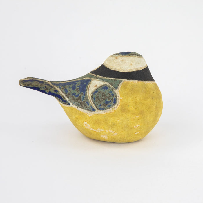 ROSEMARY WREN, OXSHOTT POTTERY - BLUE TIT, STUDIO ART BIRD FIGURE MODEL, SIGNED