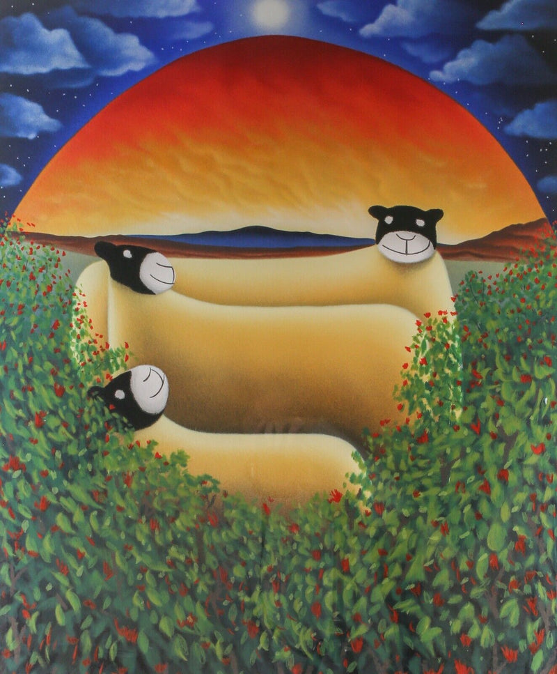 MACKENZIE THORPE, 'WE ARE FAMILY', LARGE LIMITED EDITION PRINT 280/395, SIGNED