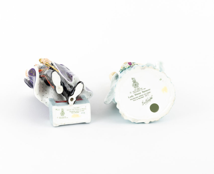 ROYAL DOULTON - THE PRINCE OF WALES HN2883 & LADY DIANA SPENCER HN2885 FIGURES