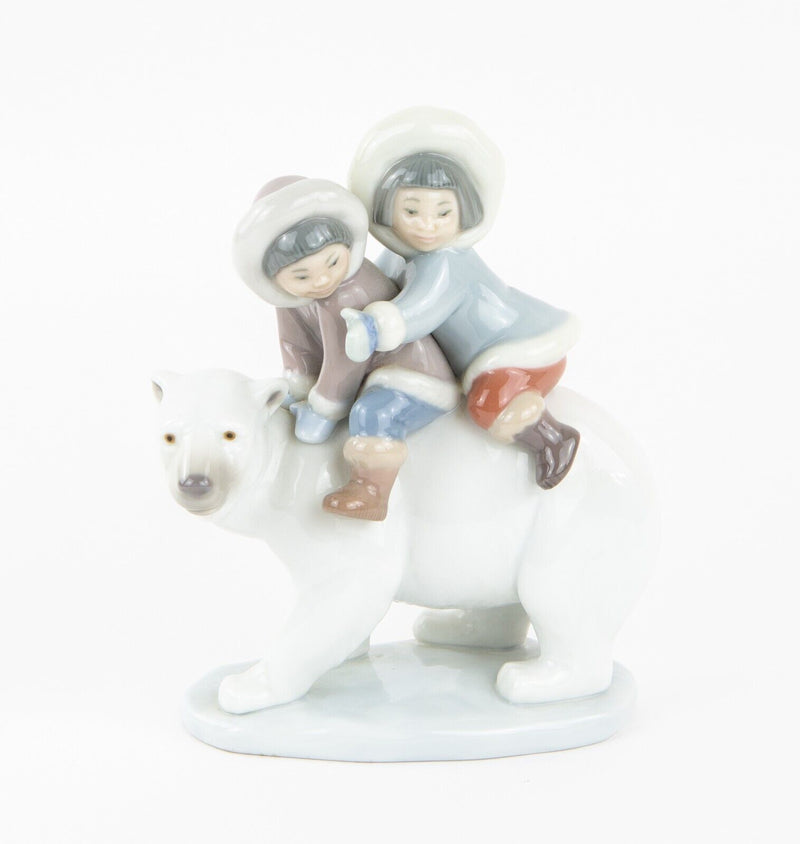 LLADRO 'ESKIMO CHILDREN RIDING POLAR BEAR' FIGURE MODEL 5353