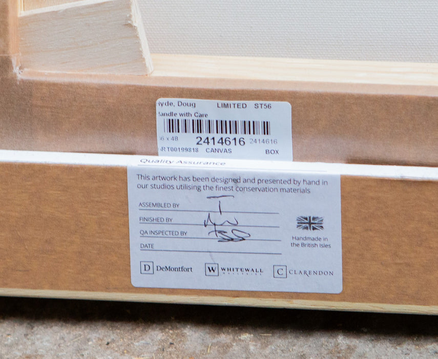 DOUG HYDE, 'HANDLE WITH CARE', LARGE LIMITED EDITION CANVAS PRINT 56/95 & COA