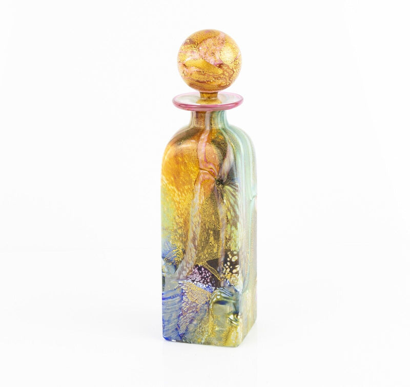 TIMOTHY & JONATHAN HARRIS ISLE OF WIGHT GOLDEN MOSAIC GLASS SCENT PERFUME BOTTLE
