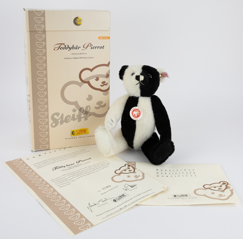 STEIFF 'TEDDYBÄR PIERROT' LIMITED EDITION TEDDY BEAR 037511, BOXED & COA