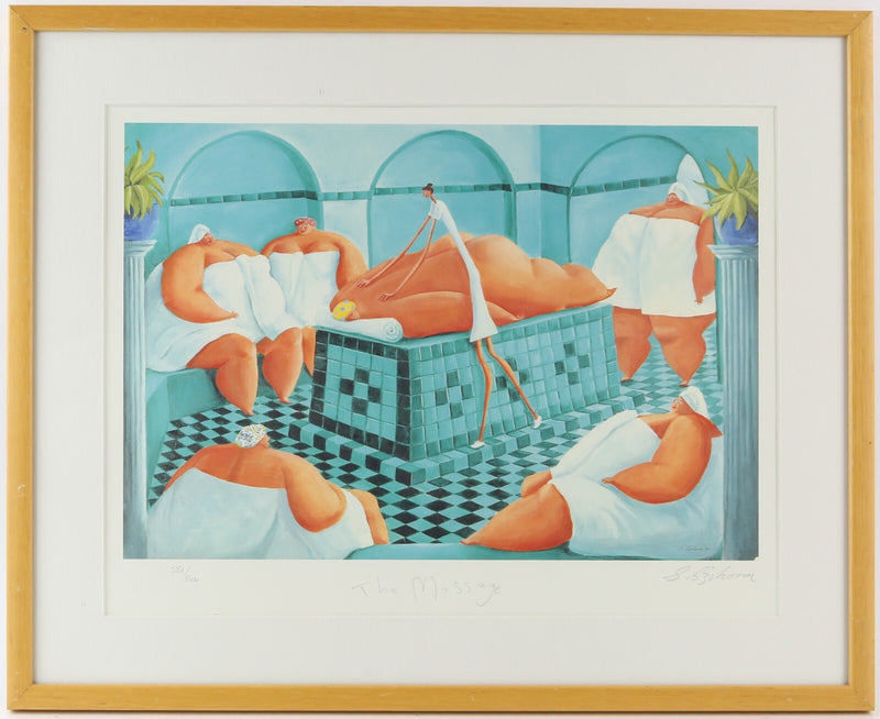 SARAH JANE SZIKORA, 'THE MASSAGE', LIMITED EDITION PRINT 581/600, SIGNED & COA
