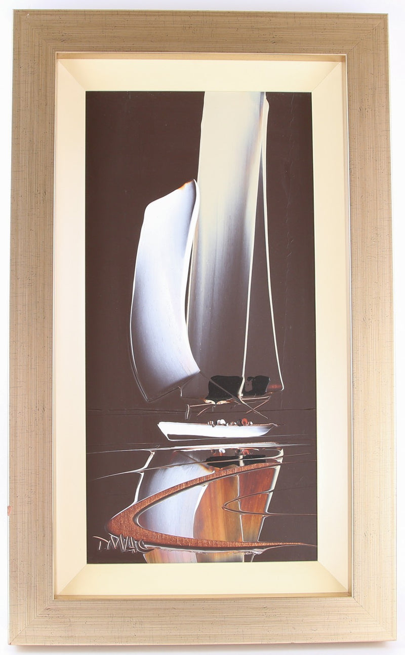 DUNCAN MACGREGOR , 'SAILING/MOORING', BOAT SEASCAPE, ORIGINAL PAINTING, SIGNED