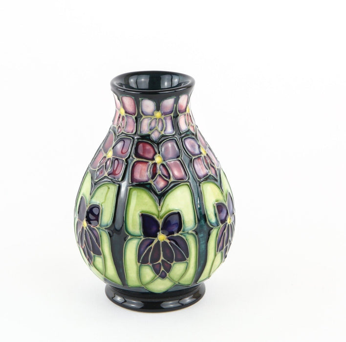 MOORCROFT POTTERY 'VIOLET' SALLY TUFFIN FLORAL FLOWER BULBOUS VASE