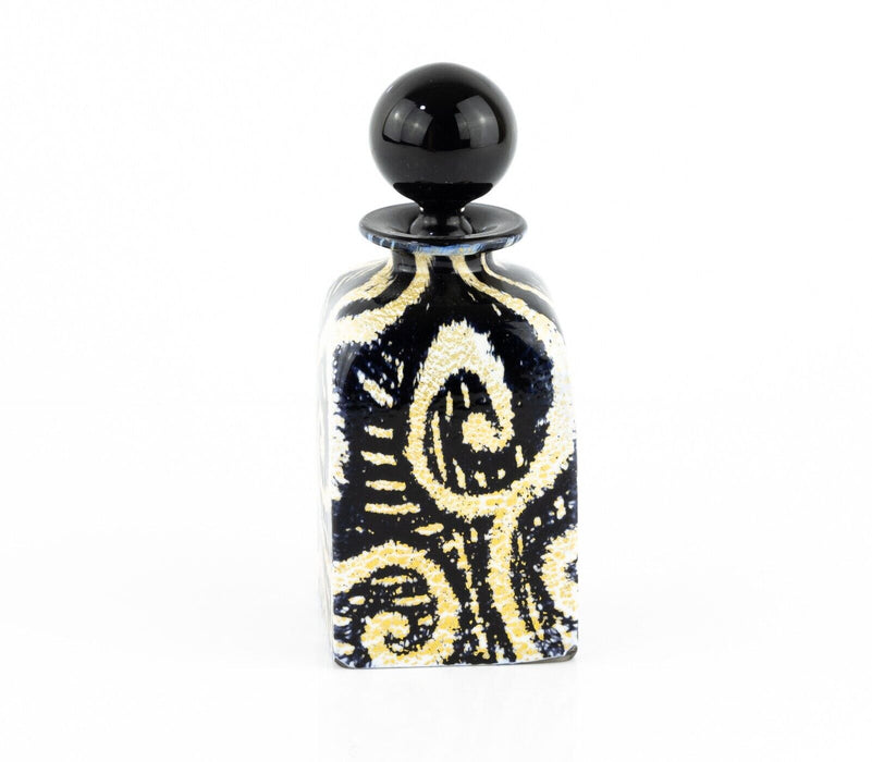 TIMOTHY HARRIS ISLE OF WIGHT 'JAZZY MONOCHROME' GLASS PERFUME BOTTLE SIGNED