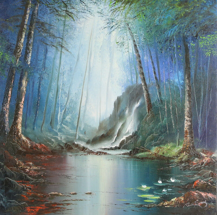 PHILIP GRAY, 'RAINFOREST SUNLIGHT IV', ORIGINAL OIL PAINTING, SIGNED