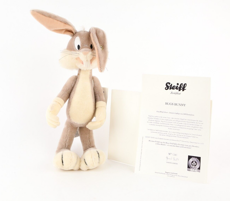 STEIFF 'BUGS BUNNY' LIMITED EDITION LOONEY TUNES TEDDY BEAR 355042 1341/2000 COA