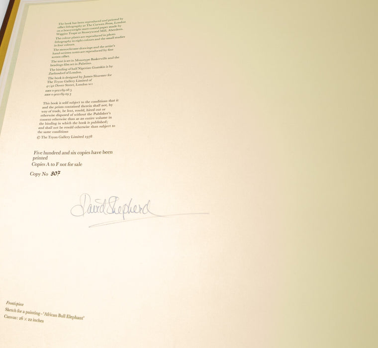 DAVID SHEPHERD, 'PAINTINGS OF AFRICA & INDIA', LIMITED EDITION ART FOLIO, SIGNED