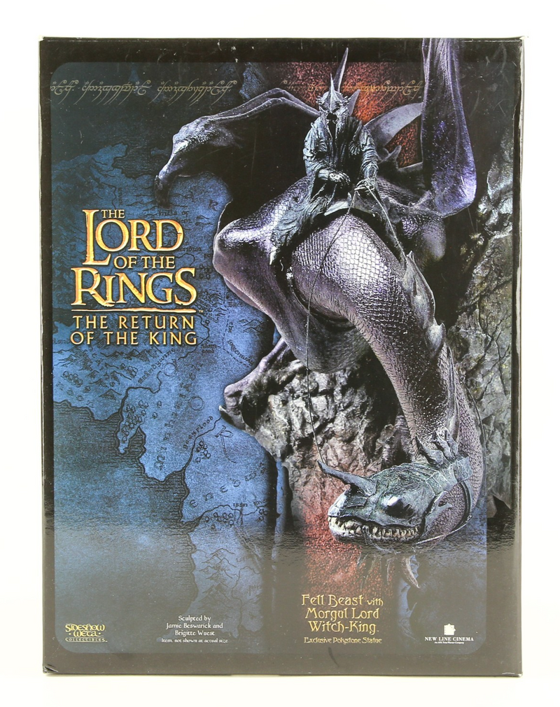 LORD OF THE RINGS - SIDESHOW 'FELL BEAST WITH MORGUL LORD WITCH-KING' 8709 BOXED
