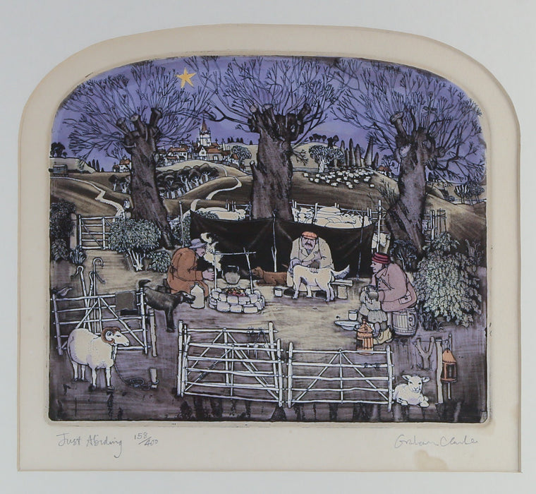 GRAHAM CLARKE, 'JUST ABIDING', LIMITED EDITION ETCHING PRINT 158/400, SIGNED