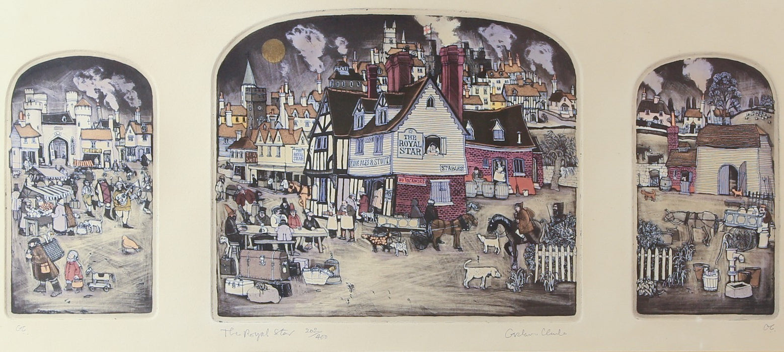 GRAHAM CLARKE, 'THE ROYAL STAR', LIMITED EDITION ETCHING PRINT 202/400, SIGNED