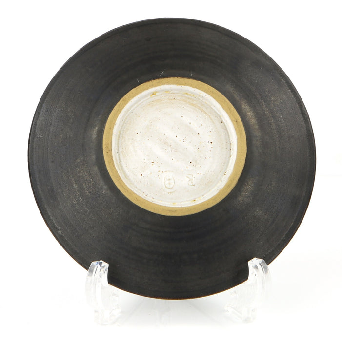 LUCIE RIE & HANS COPER - BROWN MANGANESE STONEWARE STUDIO POTTERY DISH c.1952