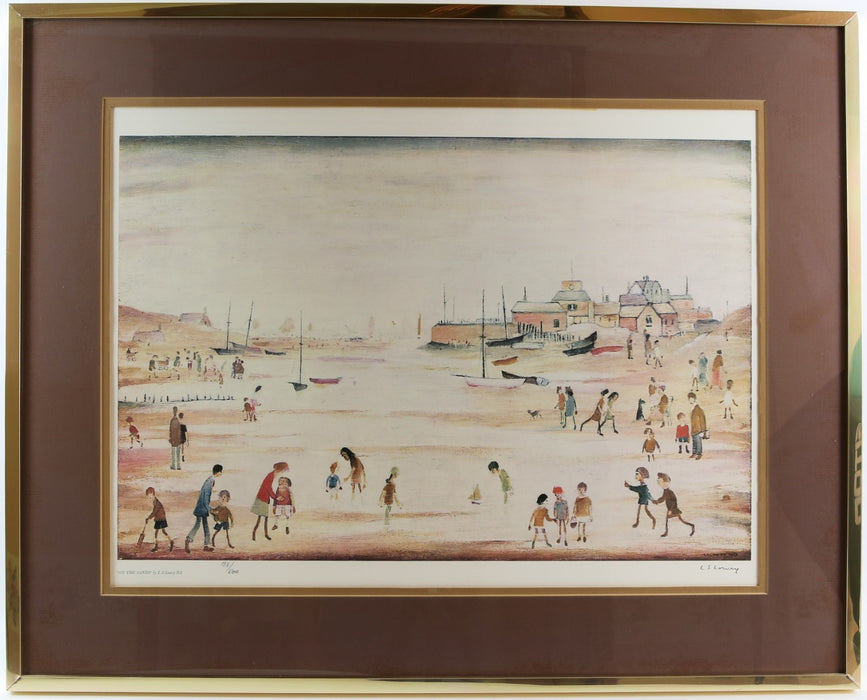L.S. LAURENCE STEPHEN LOWRY, 'ON THE SANDS', SIGNED LIMITED EDITION PRINT 138/500